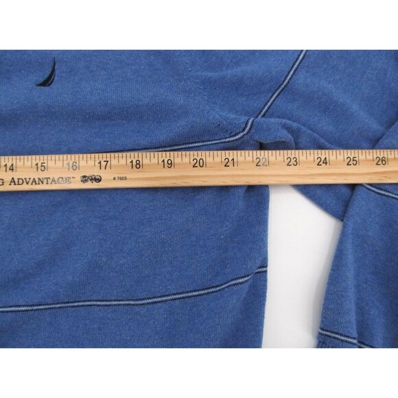 Nautica Sweater Mens XL Blue Striped Long Sleeve V-Neck Pullover Casual Preppy - Picture 7 of 11